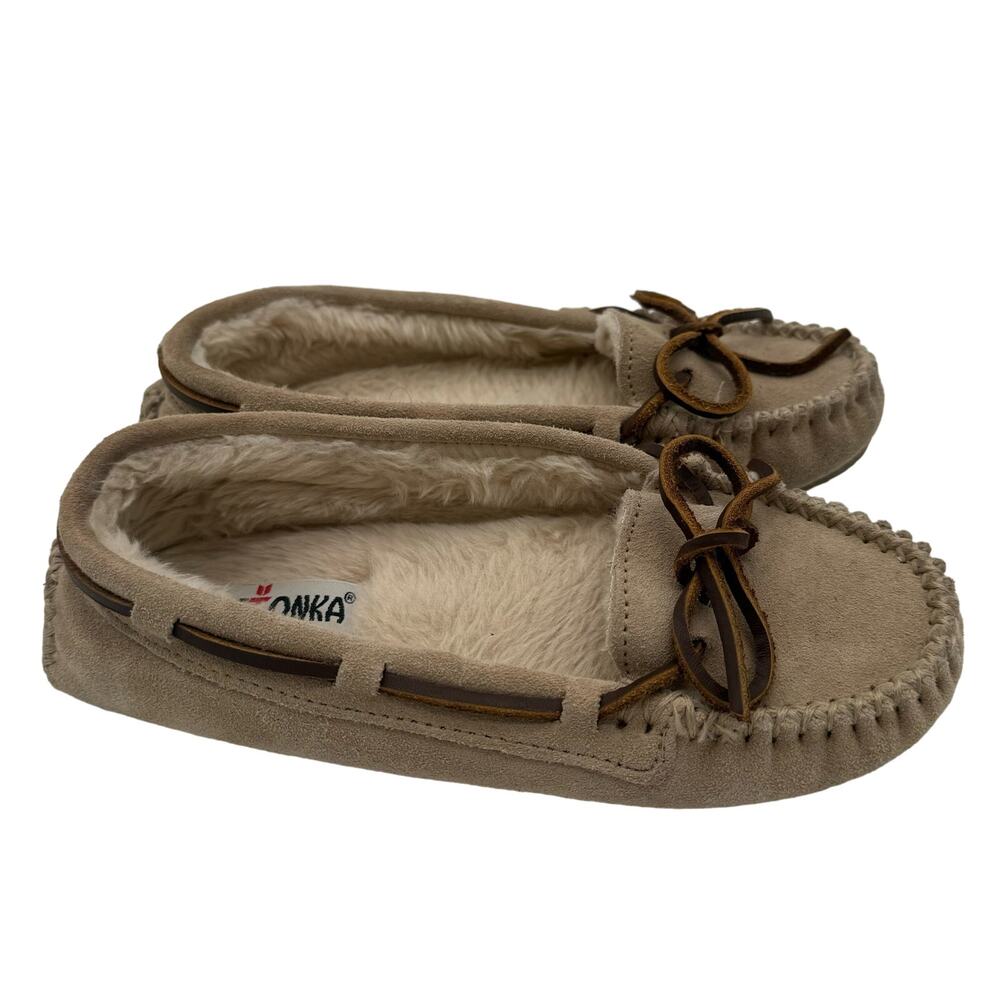Minnetonka Women's Cally Moccasin Casual Cozy Suede Leather size 6